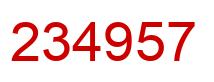 Number 234957 red image