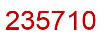 Number 235710 red image