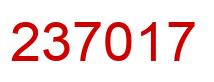 Number 237017 red image