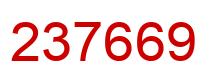 Number 237669 red image