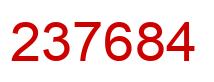 Number 237684 red image