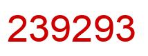 Number 239293 red image