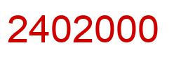 Number 2402000 red image