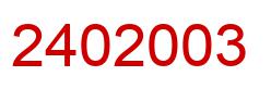 Número 2402003 imagen rojo