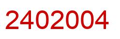Número 2402004 imagen rojo