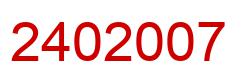 Número 2402007 imagen rojo