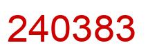 Number 240383 red image