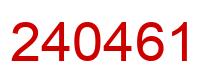 Number 240461 red image