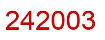 Number 242003 red image
