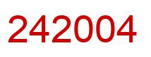 Number 242004 red image