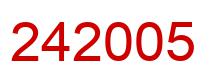 Number 242005 red image