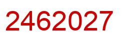 Number 2462027 red image