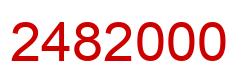 Number 2482000 red image