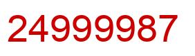 Number 24999987 red image
