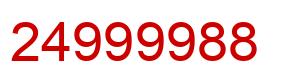 Number 24999988 red image