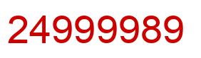 Number 24999989 red image