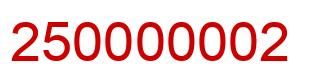 Número 250000002 imagen rojo