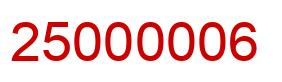 Number 25000006 red image