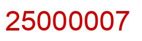 Number 25000007 red image