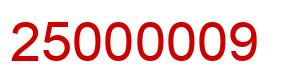 Number 25000009 red image