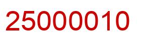 Number 25000010 red image
