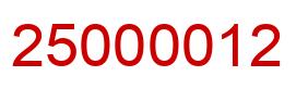 Number 25000012 red image