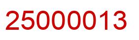 Number 25000013 red image