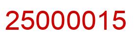 Number 25000015 red image