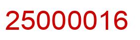Number 25000016 red image