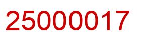 Number 25000017 red image