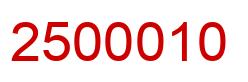 Number 2500010 red image