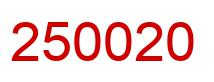 Number 250020 red image