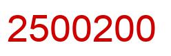 Number 2500200 red image