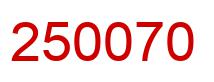 Number 250070 red image