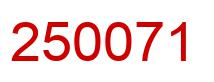 Number 250071 red image