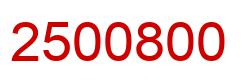 Number 2500800 red image