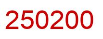 Number 250200 red image