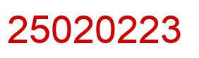 Number 25020223 red image
