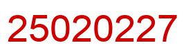 Number 25020227 red image