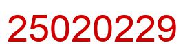 Number 25020229 red image