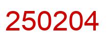 Number 250204 red image
