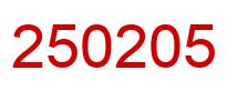 Number 250205 red image