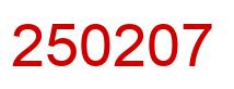 Number 250207 red image