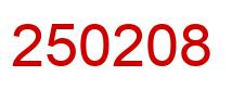 Number 250208 red image