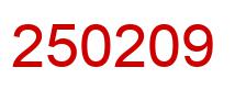 Number 250209 red image