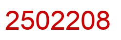 Number 2502208 red image