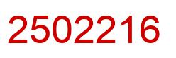 Number 2502216 red image
