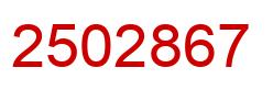 Number 2502867 red image