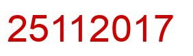 Number 25112017 red image