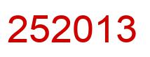 Number 252013 red image